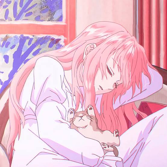 1girl, breasts, cat, copyright_notice, dress, frilled_dress, frills, long_hair