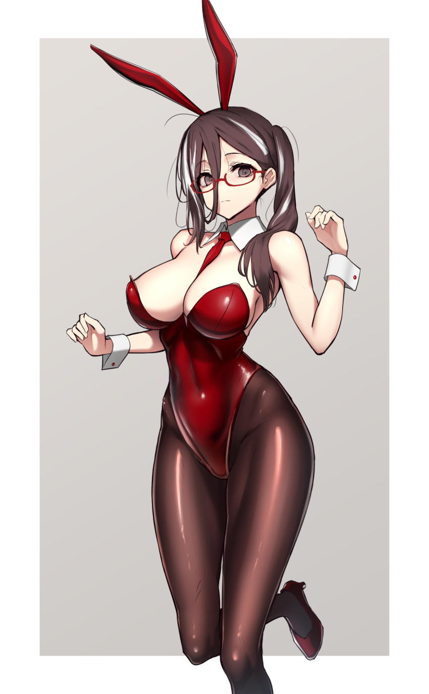 1girl, actinium89, animal_ears, azur_lane, bare_shoulders, breasts, brown_eyes, brown_hair