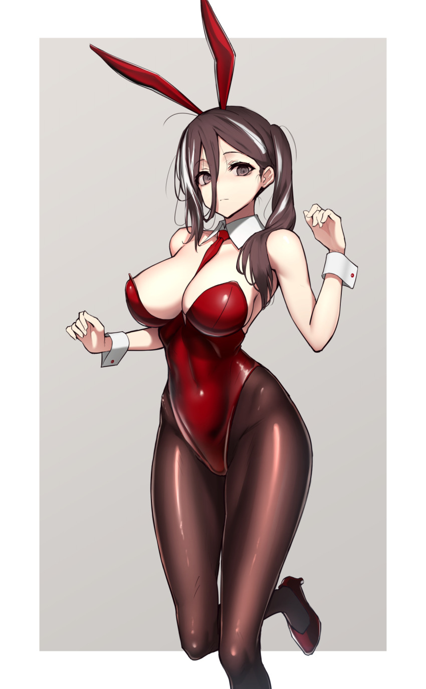 1girl, actinium89, animal_ears, azur_lane, bare_shoulders, breasts, brown_eyes, brown_hair