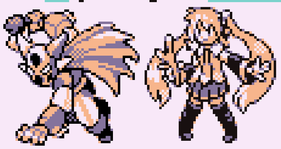 1girl, black_skirt, cape, collared_shirt, detached_sleeves, food, getter-1, getter_robo, getter_robo_(classic), goliathgastro, hands_up, hatsune_miku, headset, holding, holding_food, holding_spring_onion, holding_vegetable, horns, limited_palette, long_hair, nintendo, parody, pixel_art, pleated_skirt, pokemon, pokemon_red/green/blue/yellow, pokemon_rgby_(style), robot, shirt, skirt, sleeveless, sleeveless_shirt, spring_onion, sprite, style_parody, twintails, vegetable, very_long_hair, vocaloid