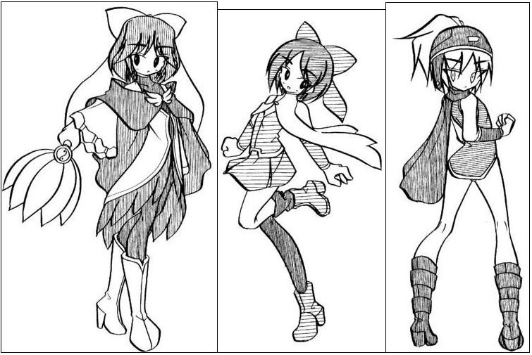 chouryou_(sankyoku_hime), dsbhh390, ge-sen18, monochrome, sankyoku_hime, shokatsuryou_(sankyoku_hime), shoukyou_(sankyoku_hime)