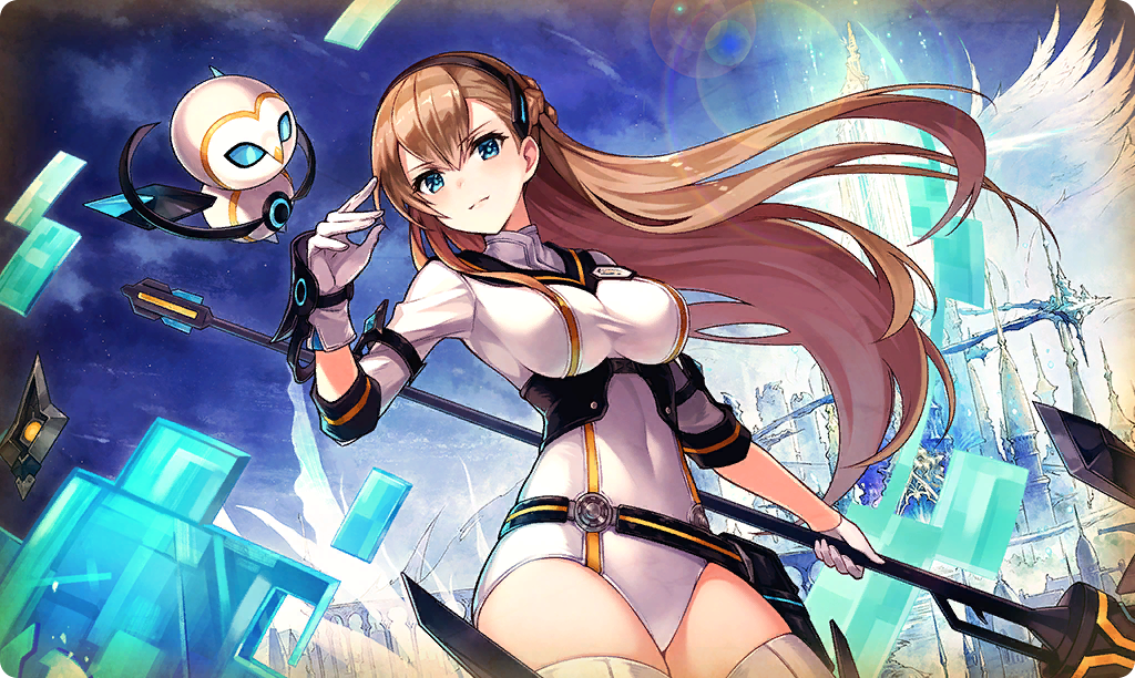 1girl, 1other, black_hairband, blue_eyes, blue_sky, bodysuit, brown_hair, closed_mouth