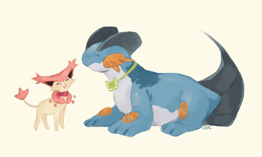 2others, animal, animal_focus, bow, bowtie, cat, closed_eyes, closed_mouth