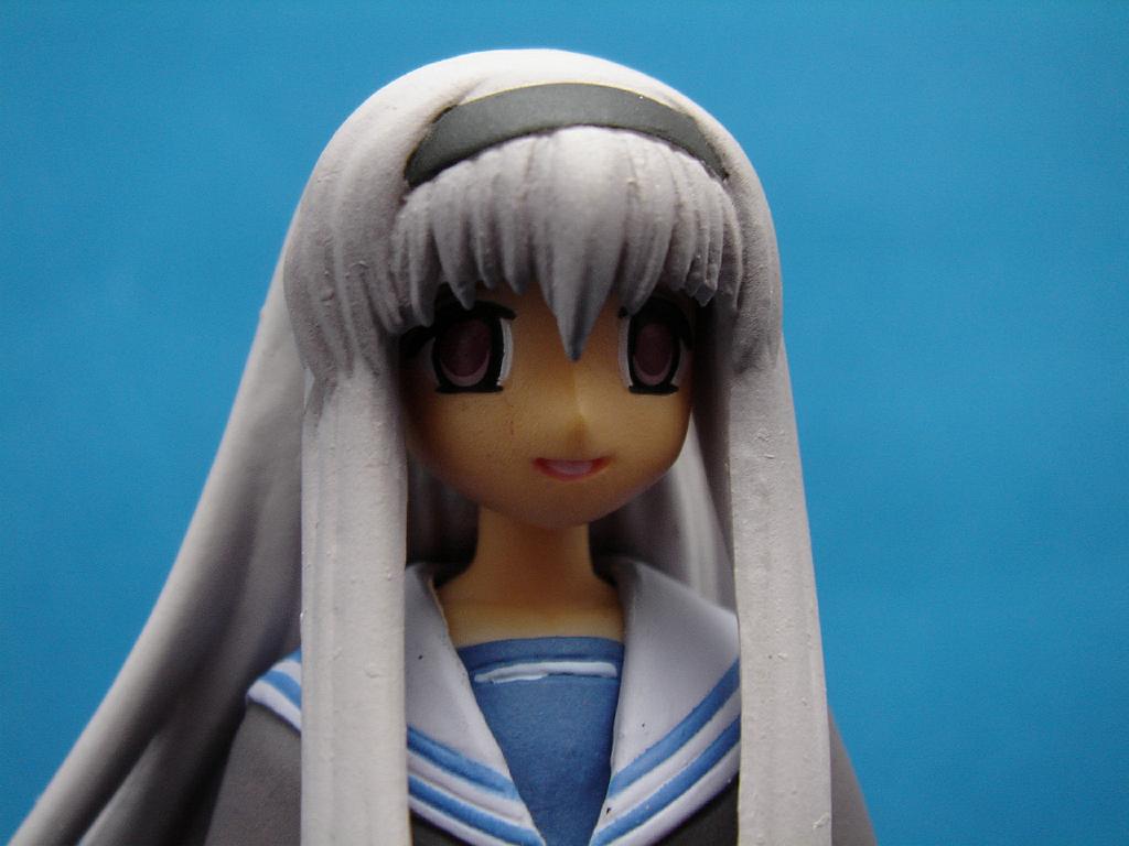 00s, 1girl, female_focus, figure, gradient_background, grey_hair, mahoraba, photo_(medium)