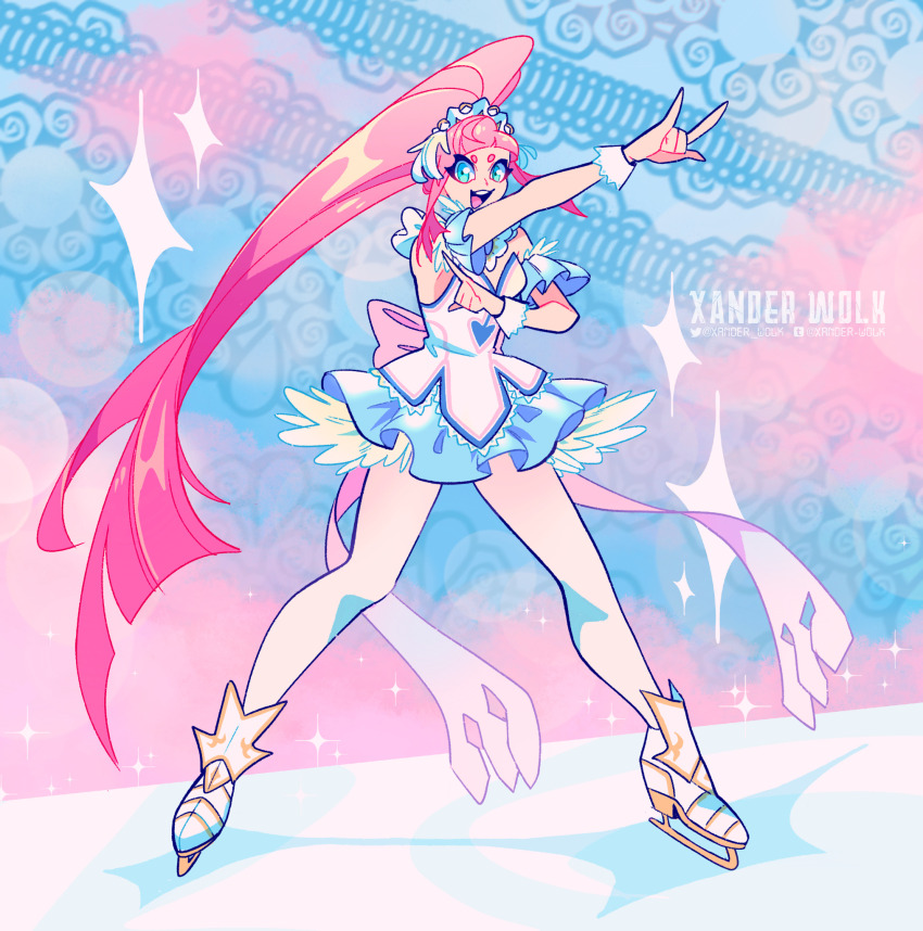 1girl, back_bow, bare_shoulders, bishoujo_senshi_sailor_moon, blue_eyes, bow, clothes_lift, commentary