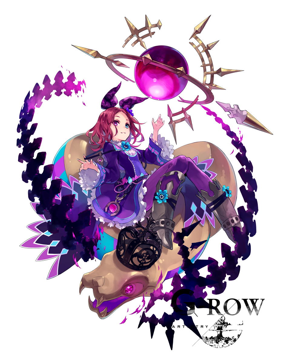 1girl, :3, black_crown, blue_eyes, breasts, caduceus_(phantom_of_the_kill), closed_mouth, crown