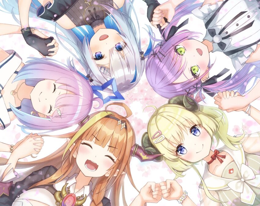 ahoge, amane_kanata, animal_ears, awokani, black_gloves, black_hairband, blonde_hair, blue_eyes