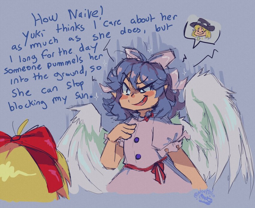 2girls, black_hat, blonde_hair, blue_hair, blush_stickers, bow, chibi, child