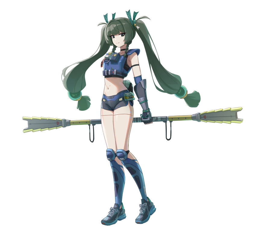 1girl, absurdres, android, arm_at_side, battery, black_footwear, black_gloves, black_shirt