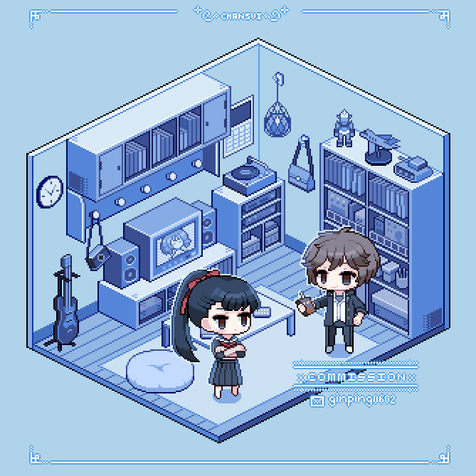 1boy, 1girl, amiguchi_shuu, animated, animated_gif, black_eyes, black_hair, black_serafuku