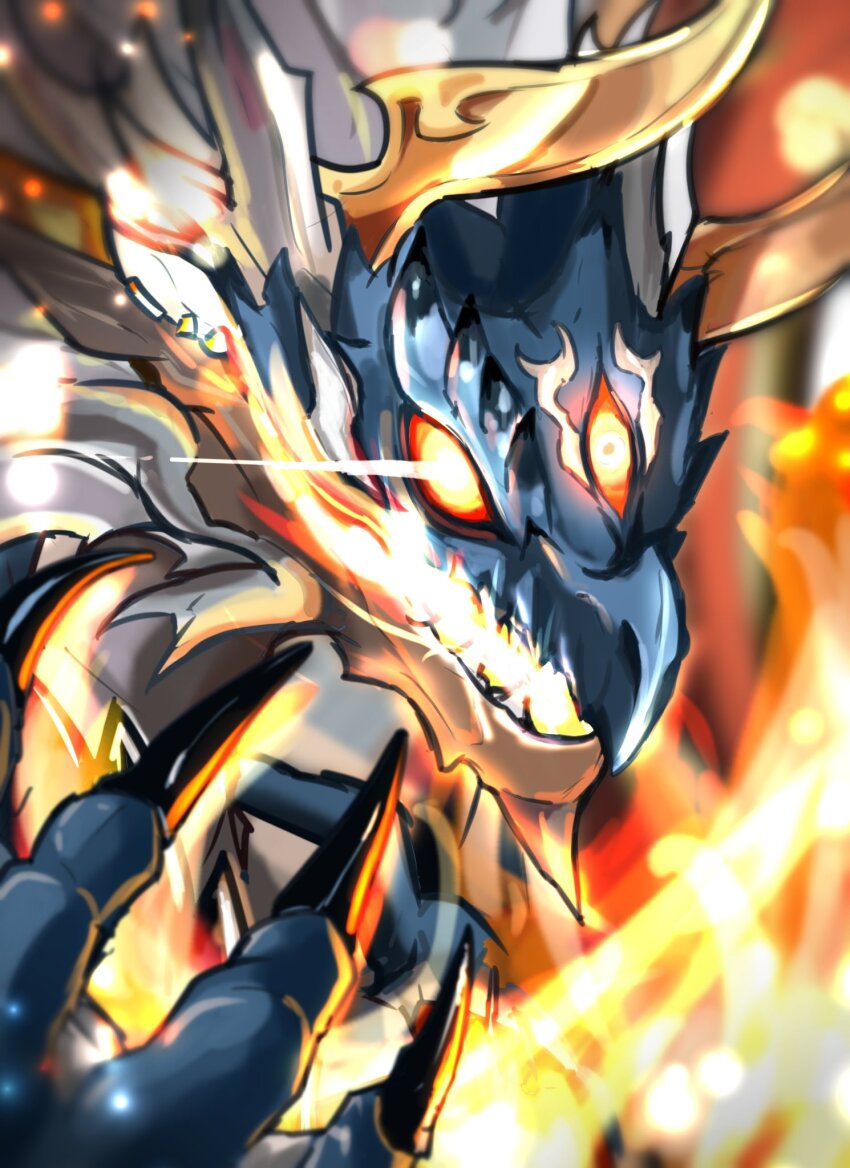 breath_weapon, breathing_fire, claws, dragon, dragon_horns, dragon_wings, eastern_dragon, fire