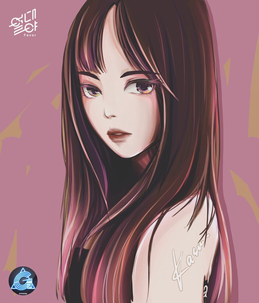 1girl, brown_eyes, brown_hair, brown_lips, commentary, english_commentary, eyelashes, gfriend