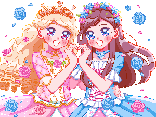 2girls, animated, animated_gif, anneliese_(barbie), barbie_(character), barbie_(franchise), barbie_as_the_princess_and_the_pauper, blinking