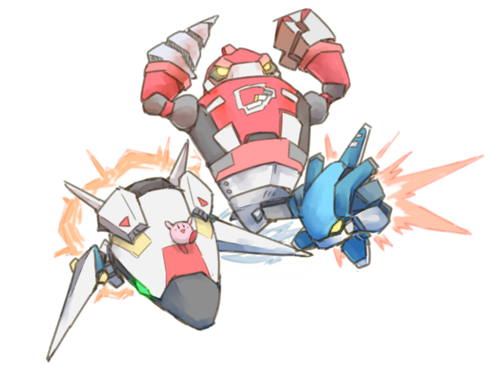 drill_hand, hr-d3, hr-h, kirby, kirby's_return_to_dream_land, kirby_(series), kirby_64, mecha, mechanical_arms, metal_general, nintendo, no_humans, robot, simple_background, white_background, yellow_eyes, ziro_(daydozen)