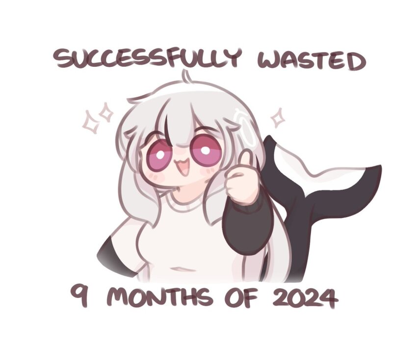 1girl, :d, blush, breasts, cetacean_tail, chonkyorca, commentary, cropped_torso