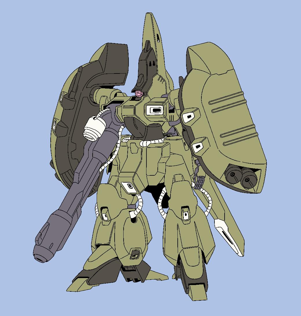 beam_cannon, cable, color_variation, commentary, derivative_work, english_commentary, gaza-g, gundam, gyoubu_ippei, ink_(medium), lineart, machinery, magazine_scan, mecha, mecha_focus, mobile_suit, moon_gundam, neo_zeon, no_humans, official_art, one-eyed, promotional_art, robot, scan, science_fiction, scope, sketch, solo, thrusters, traditional_media, user_eamy8872