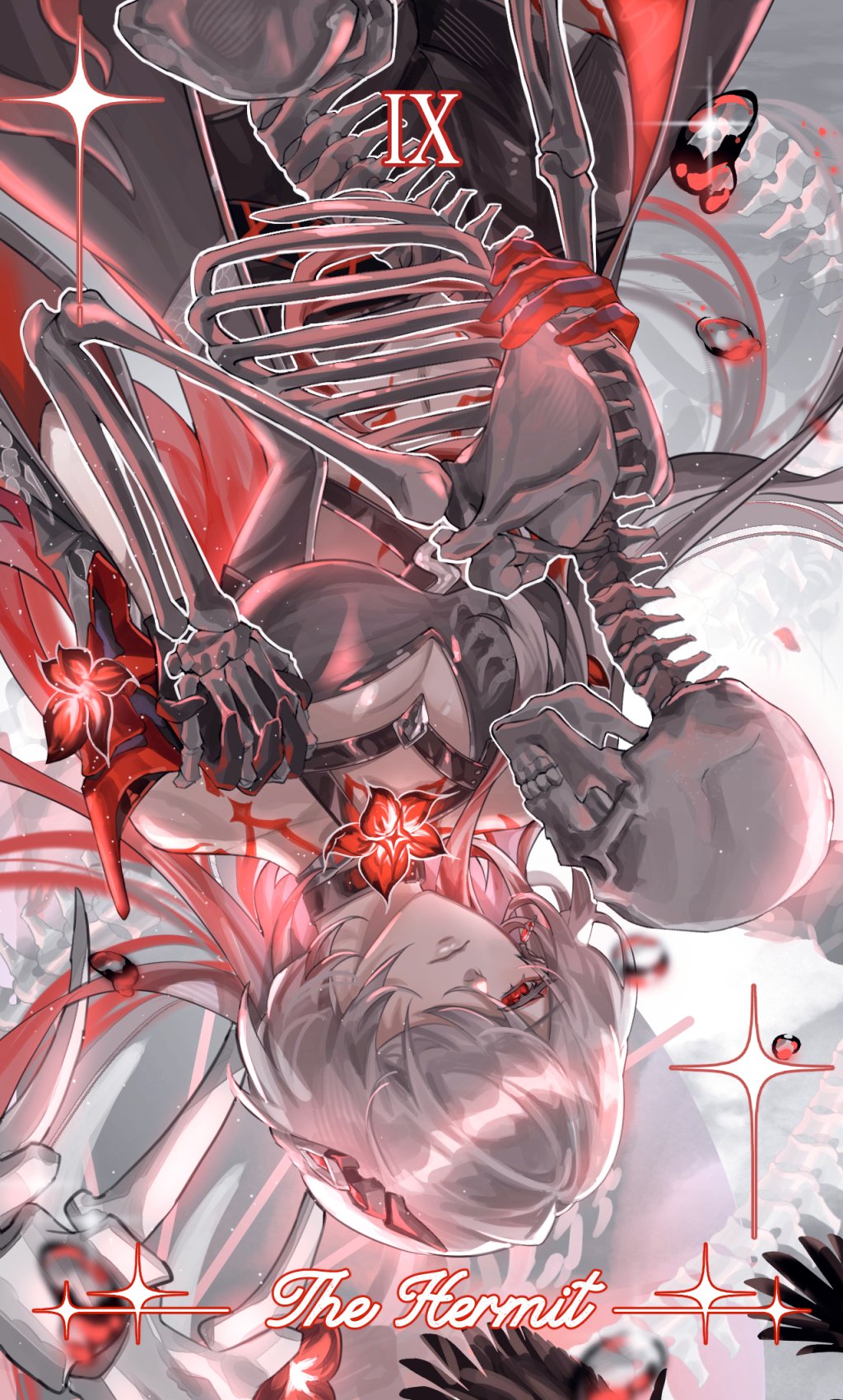 1girl, acheron_(honkai:_star_rail), armor, black_choker, black_coat, black_shirt, body_markings, breasts