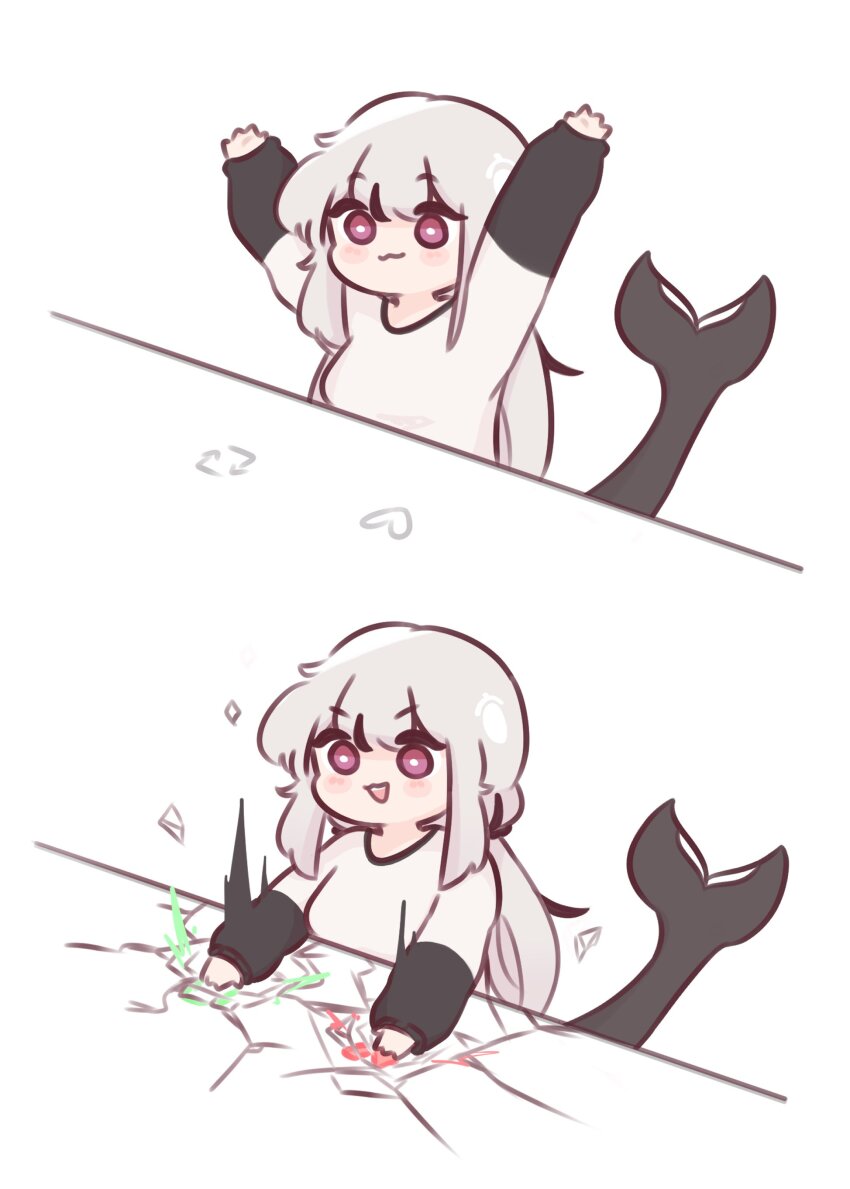 1girl, :3, :d, absurdres, arms_up, arrow_(symbol), artist_self-insert, black_hair