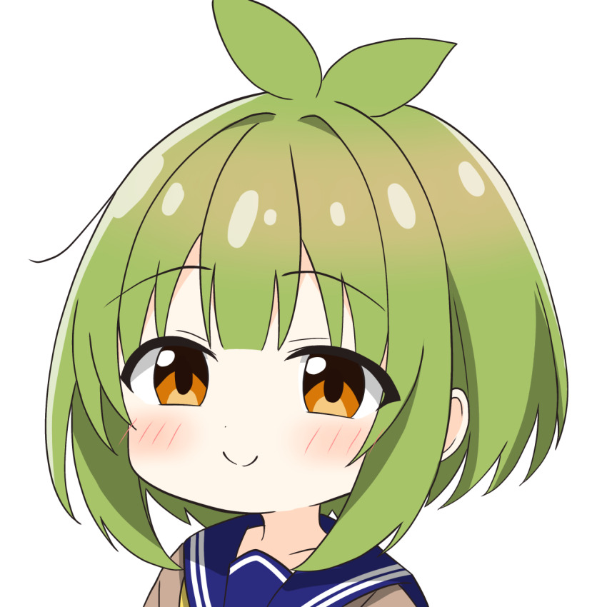 1girl, bashame_meme, blush, chibi, commentary_request, green_hair, highres, kotatsu-mazoku