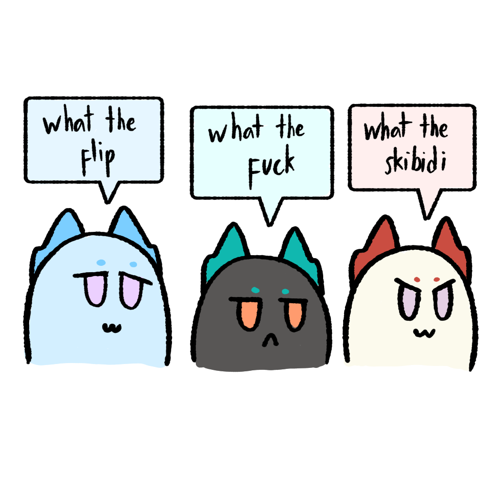 :3, arknights, blue_horns, bxsql_wtf_trio_(meme), commentary, dragon_bean_(arknights), dusk_(arknights), english_commentary