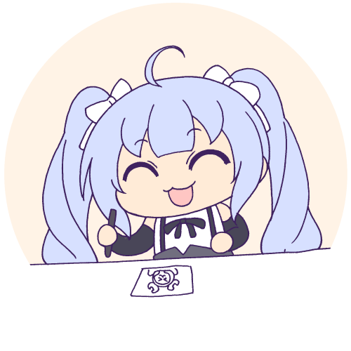 1girl, :3, :d, ^_^, ahoge, assault_lily, black_ribbon, blunt_bangs