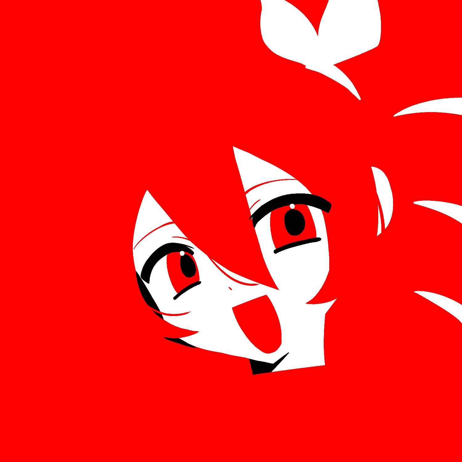 1girl, blending, chinese_commentary, commentary_request, cropped_head, feiwusheng, flat_color, hair_between_eyes