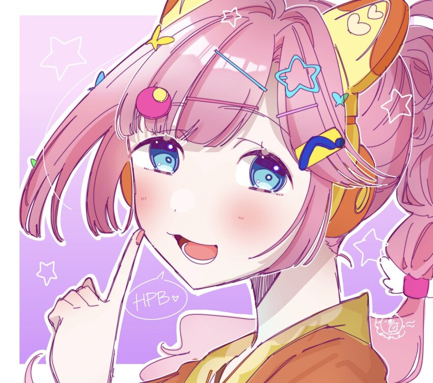 1girl, :3, :d, animal_ear_headphones, animal_ears, anyoji_hime, blue_eyes, blunt_bangs