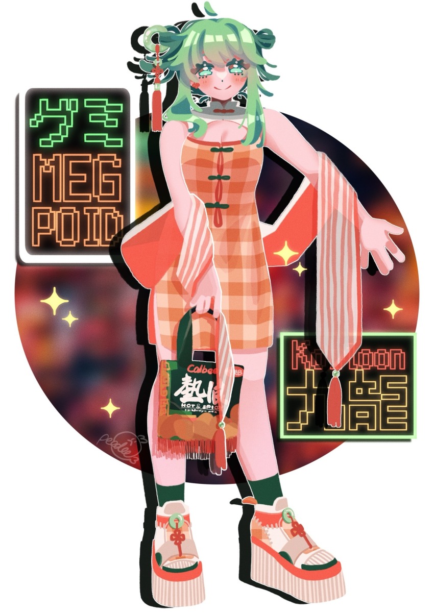 1girl, ahoge, alternate_costume, alternate_hairstyle, artist_name, bag, blurry, blurry_background