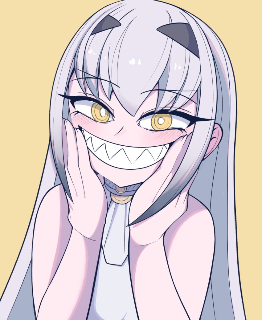 1girl, dragon_girl, fate/grand_order, fate_(series), hands_on_own_face, highres, light_blush, looking_at_viewer