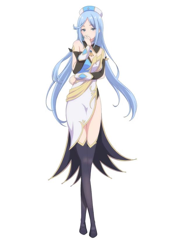 1girl, blue_hair, dress, full_body, grey_eyes, long_boots, long_hair, simple_background