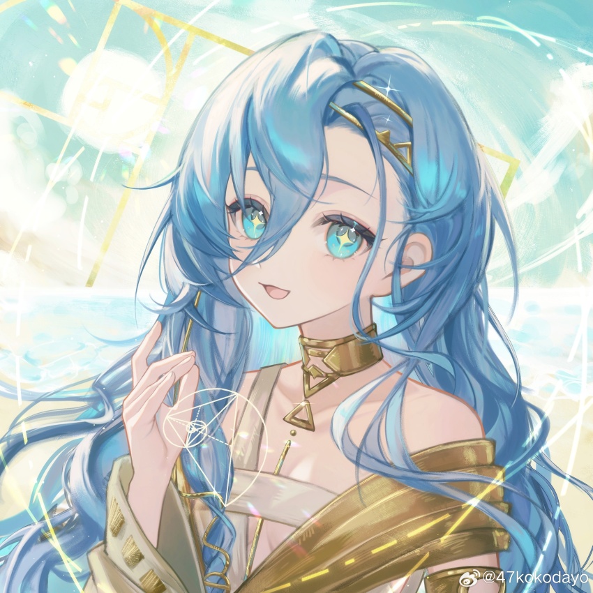 +_+, 1girl, 37_(reverse:1999), 47ko, :d, absurdres, ancient_greek_clothes, armlet