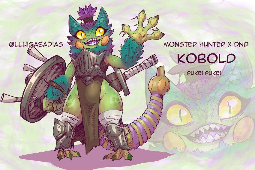 absurdres, armor, breastplate, colored_sclera, fewer_digits, full_body, green_hair, highres