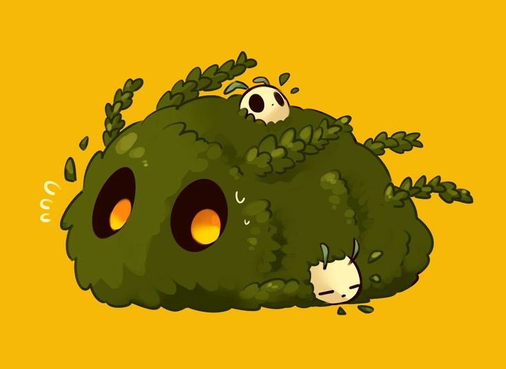 bug, hollow_knight, leaves, massive_moss_charger_(hollow_knight), surprised, tagme, yellow_eyes