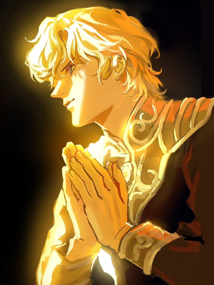 1boy, black_jacket, blonde_hair, blue_eyes, chinese_commentary, closed_mouth, commentary_request, erhuazi917