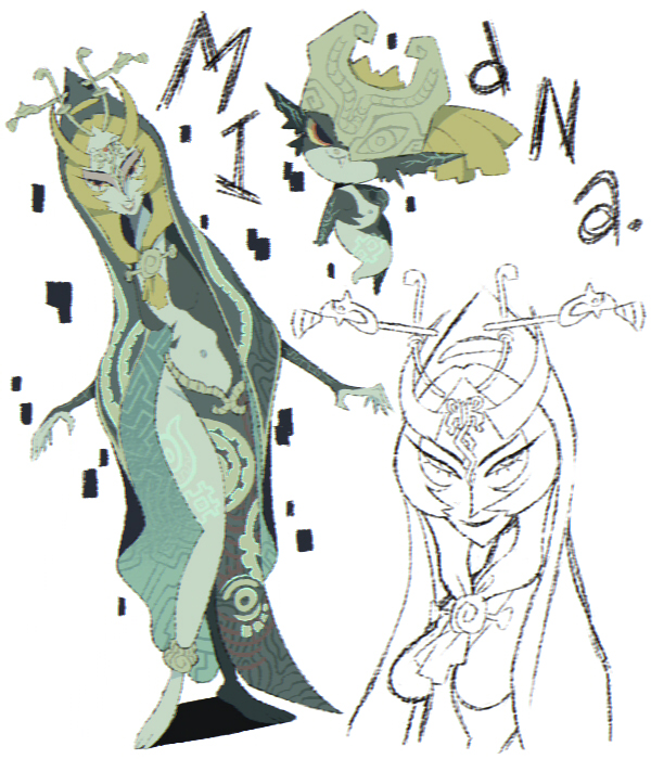 1girl, black_dress, black_veil, cartoonized, center_opening, character_name, colored_sclera, colored_skin