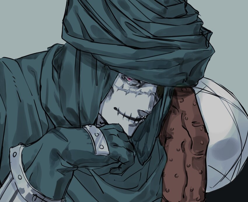 1boy, armor, artist_request, bone_cold, eyepatch, gloves, highres, kinnikuman