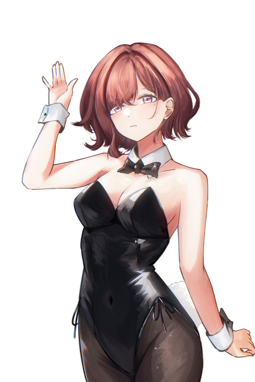 1girl, absurdres, black_bow, black_bowtie, black_leotard, black_pantyhose, bow, bowtie