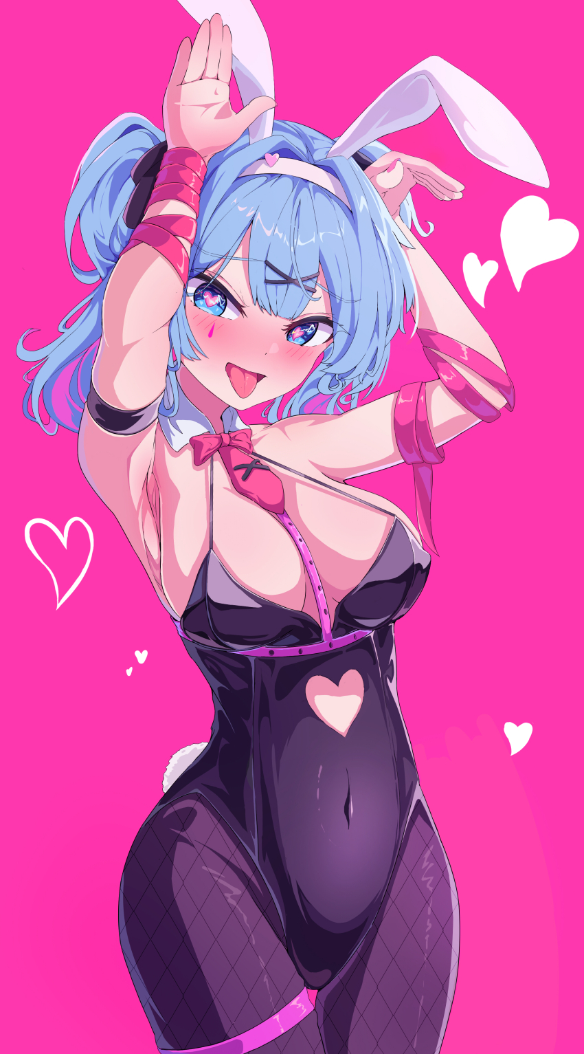 1girl, 5s0n9, absurdres, animal_ears, arm_strap, armpits, arms_up, bare_shoulders