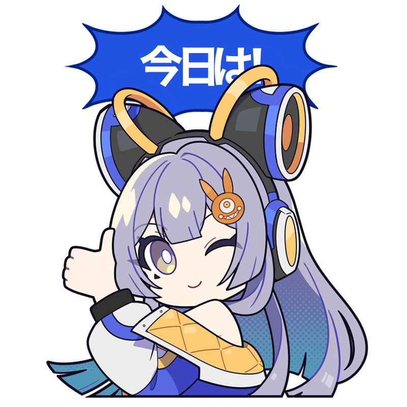 1girl, animal_ears, commentary_request, fake_animal_ears, grey_hair, hair_ornament, hardcore_tano-c, headphones