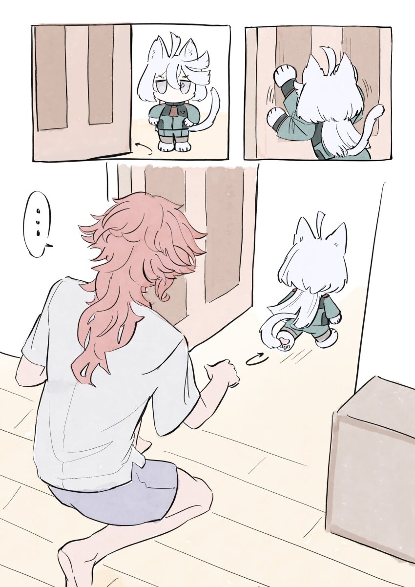 ..., 2girls, ahoge, animal_ears, animal_hands, asticassia_school_uniform, cat_ears, cat_paws