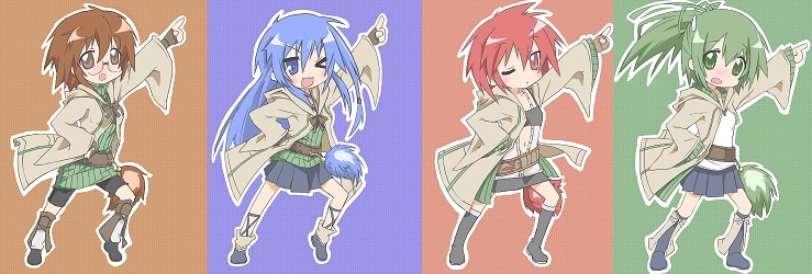 4girls, akasaka_koutarou, aussa_(yu-gi-oh!), aussa_the_earth_charmer, blue_eyes, blue_hair, boots, brown_eyes