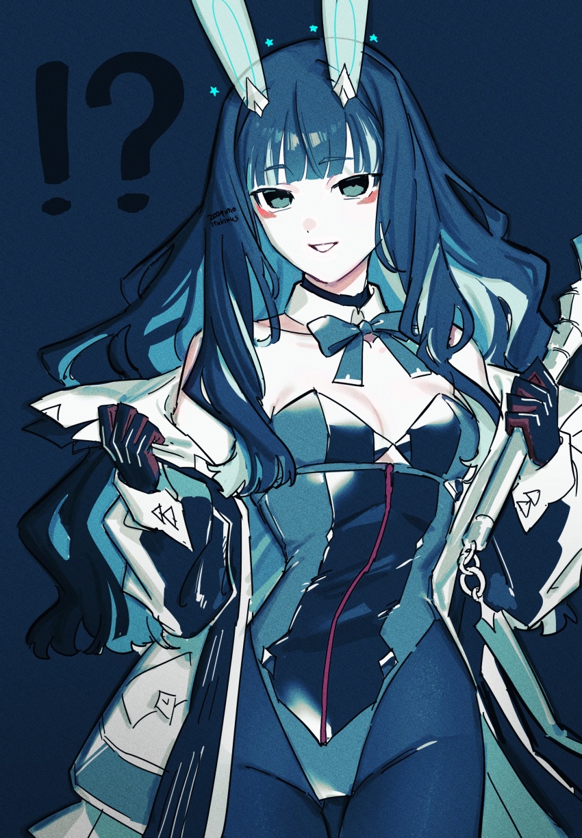 1girl, absurdres, animal_ears, black_leotard, brown_pantyhose, colored_inner_hair, eyeliner, fate/grand_order