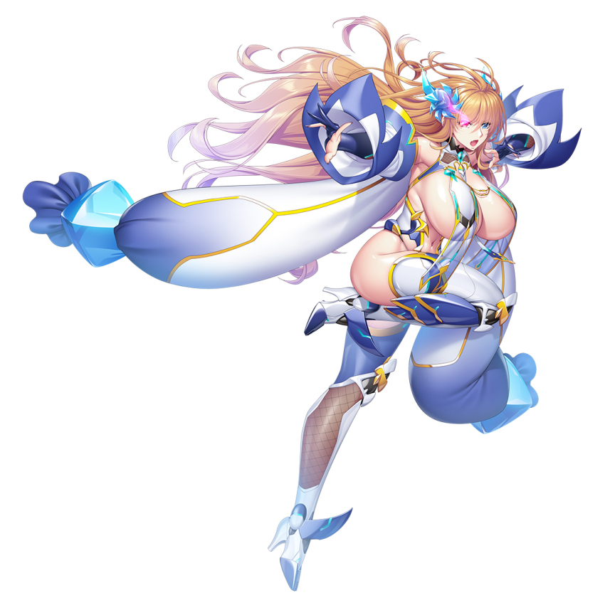 1girl, aoi_nagisa_(metalder), bare_shoulders, blonde_hair, blue_eyes, breasts, choker, closed_mouth