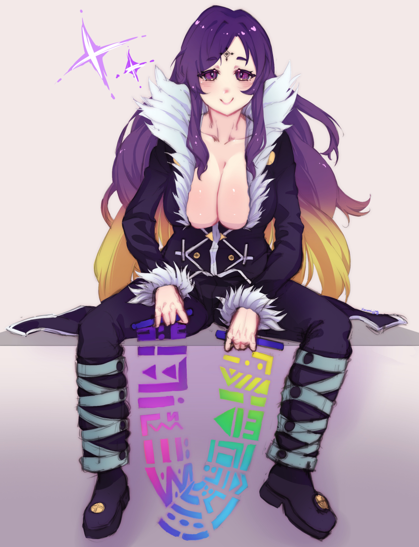 1girl, absurdres, alternate_costume, black_footwear, black_pants, blonde_hair, breasts, carumikoto