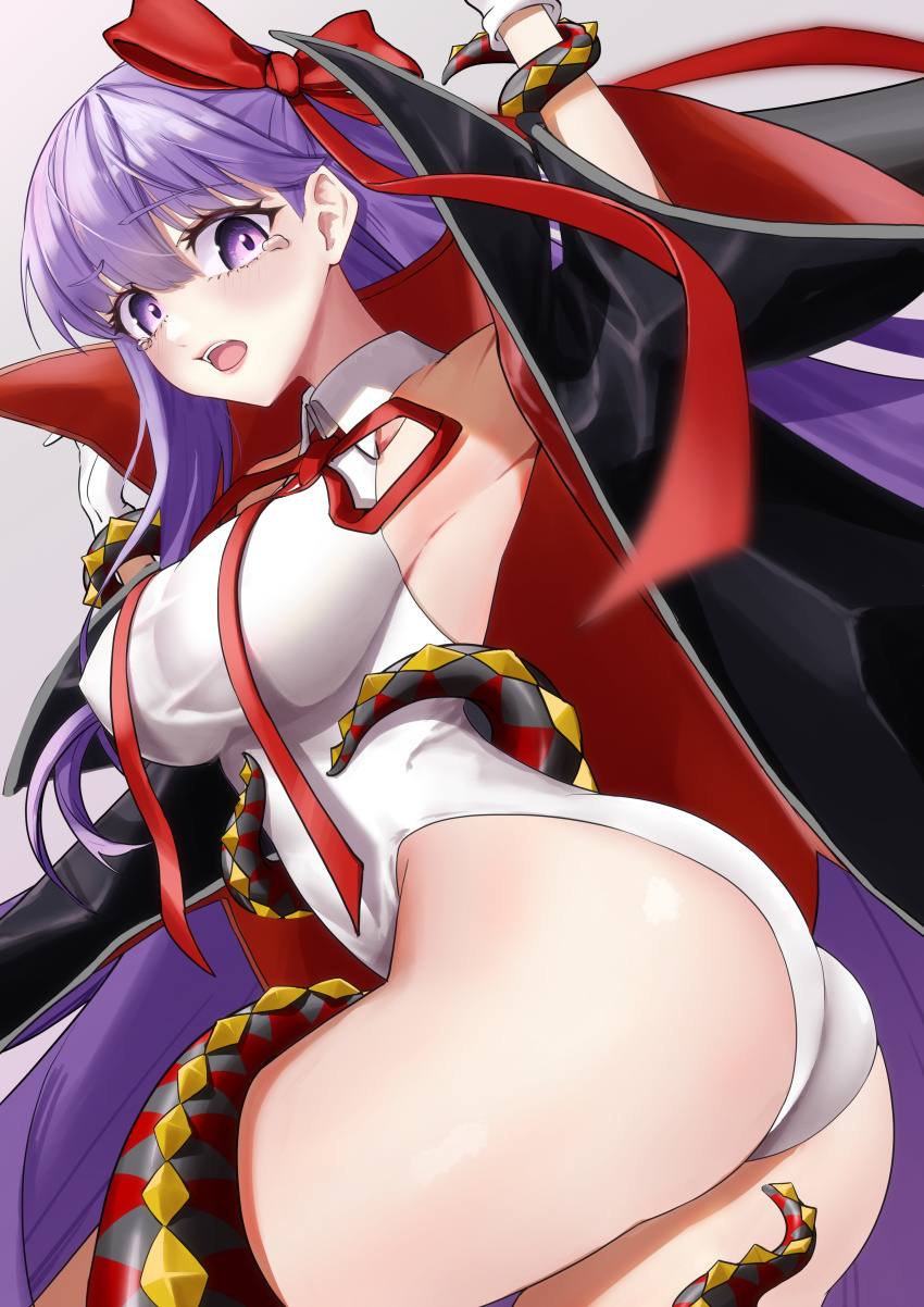 1girl, absurdres, ass, atenderliver, bare_shoulders, bat_wings, bb_(fate), bb_(swimsuit_mooncancer)_(third_ascension)_(fate)