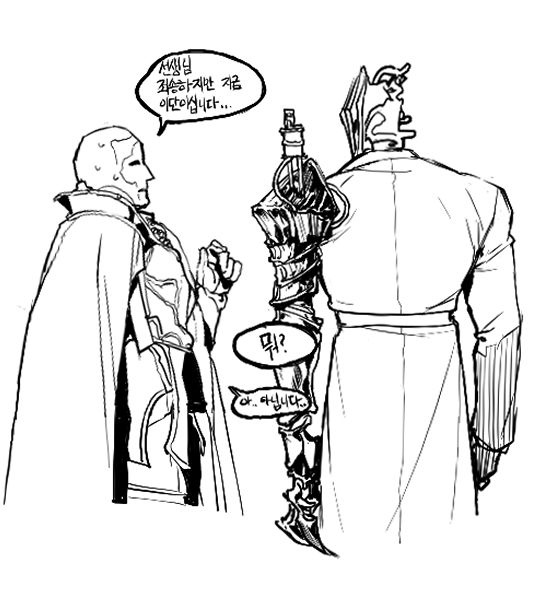 2boys, armor, baral_(project_moon), belt, cape, coat, cowboy_shot, gauntlets