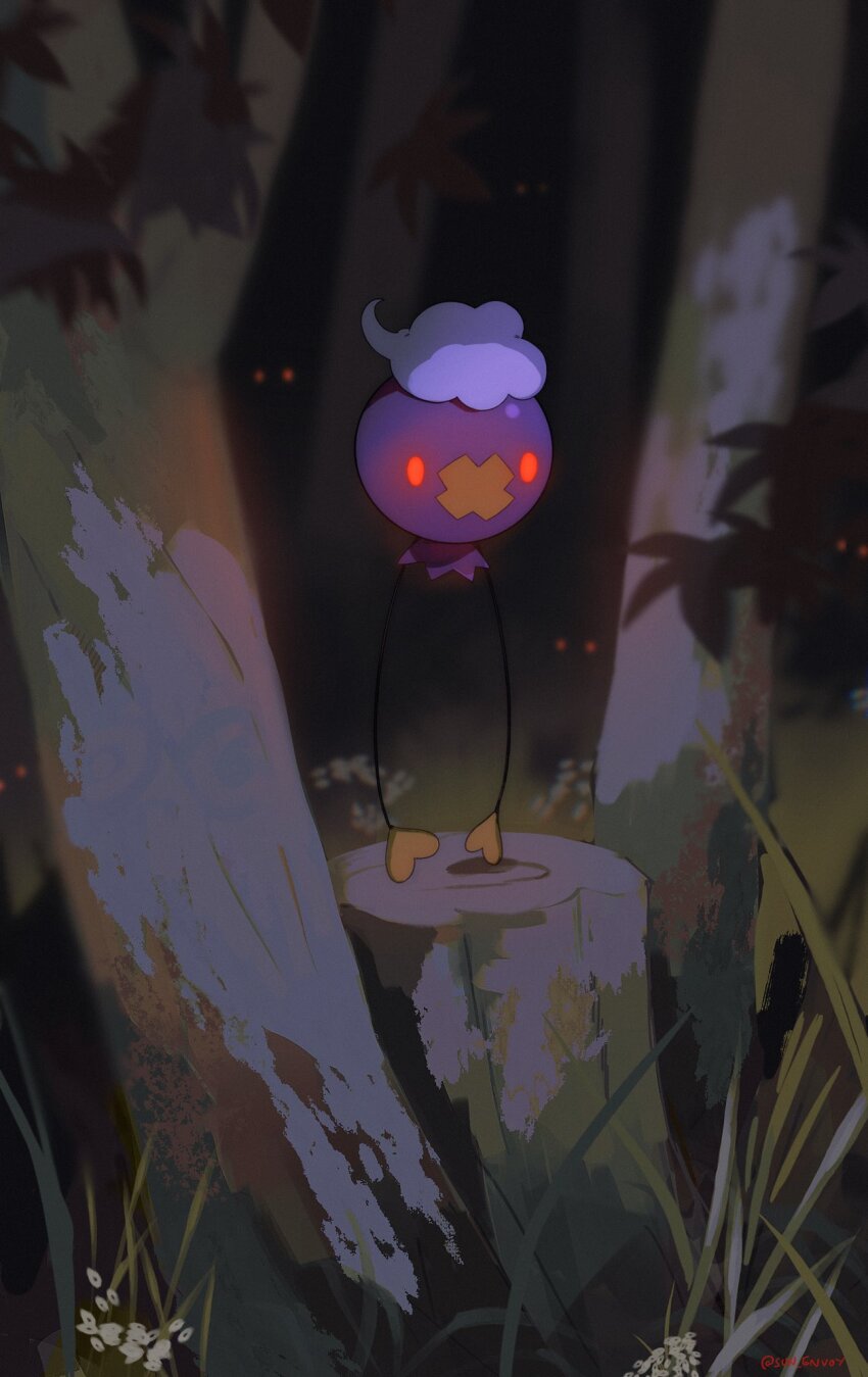 animal_focus, artist_name, balloon, blurry, commentary, depth_of_field, drifloon, english_commentary