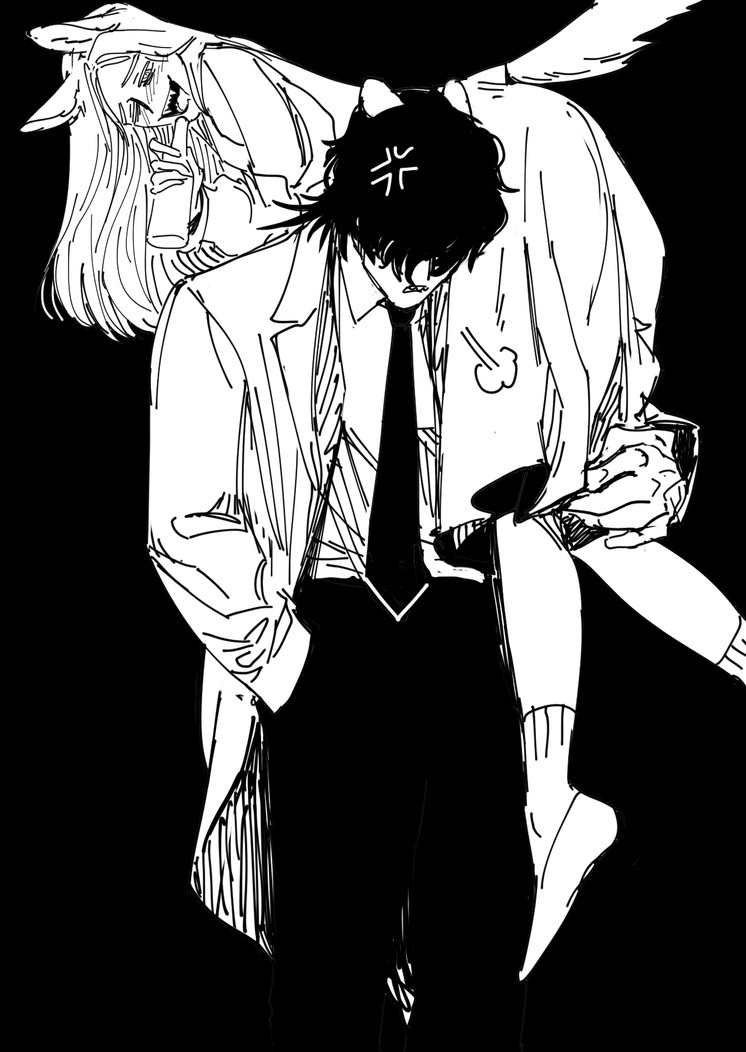 1boy, 1girl, alcohol, anger_vein, animal_ears, arthurlogansdps, bear_boy, bear_ears