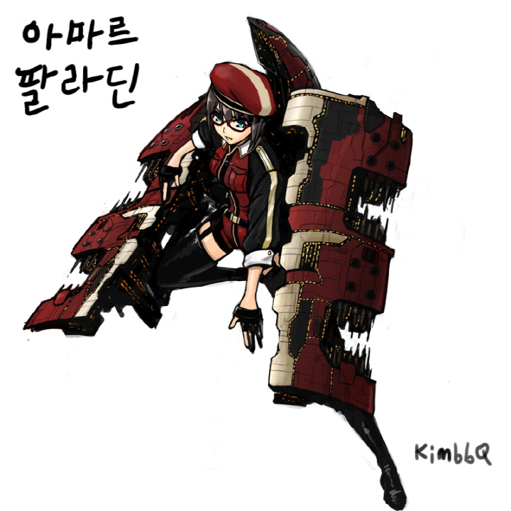 1girl, advanced_ship_(eve_online), amarr_empire_(eve_online), apocalypse_(eve_online), artist_name, battleship_(eve_online), beret, black_boots