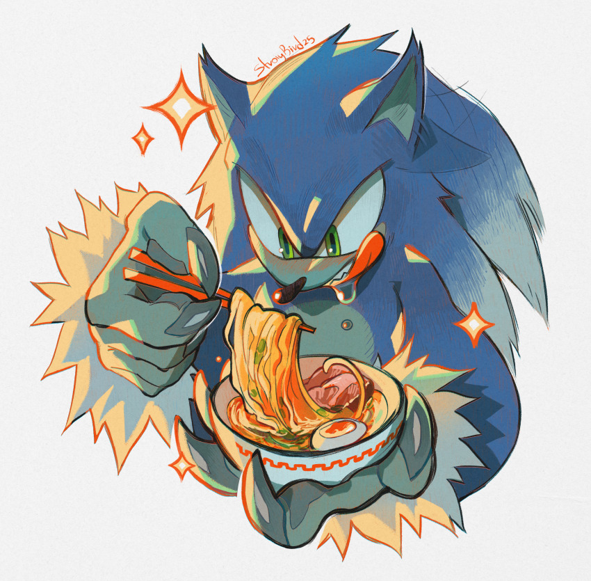 1boy, absurdres, animal_ears, animal_nose, artist_name, bowl, chopsticks, commentary